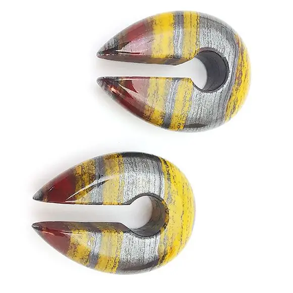 

10 Pcs a Lot Rainbow Stone Oval Keyholes, 1pc Only US$2.7, Oval Keyhole Hangers,Stone Plugs,Stone Ear Weights,Glass Ear Weights