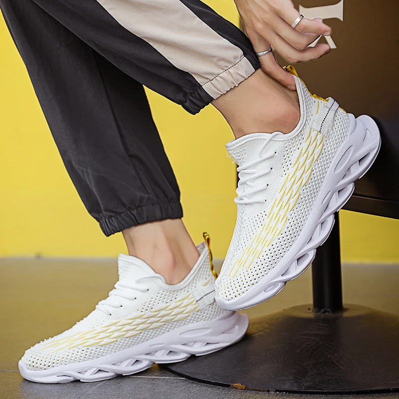 Тканая дышащая светильник повседневная мужская обувь для отдыха на лето и осень
