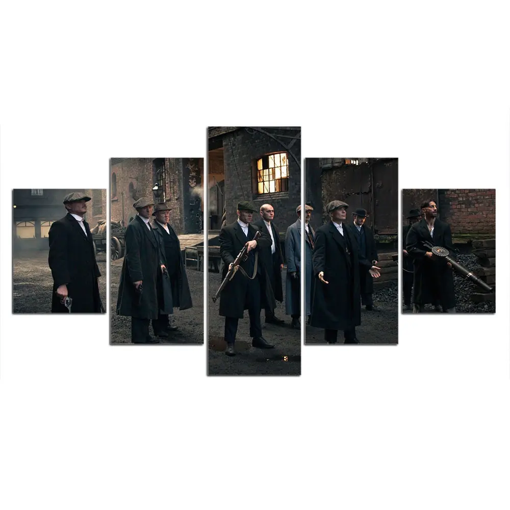 

5 Panel Movie Peaky Blinders Modular Wall Art Canvas Posters Pictures HD Prints Paintings Home Decor Living Room Decoration