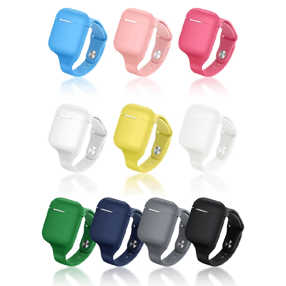 Спортивный силиконовый чехол для AirPods 2 наушников на запястье Air Pods 1 мягкий