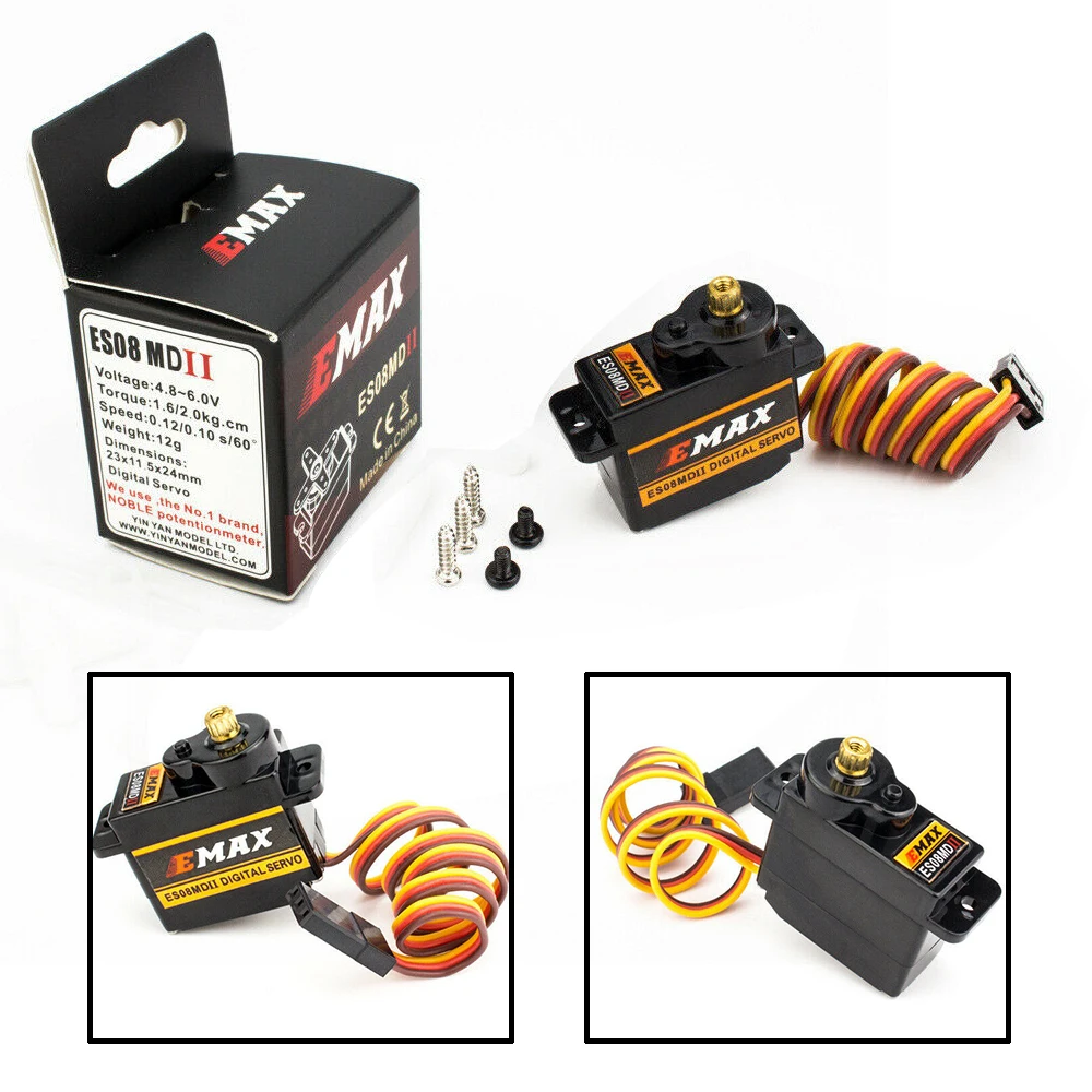 

RcAidong 1Pc 4.8V-6V Metal Gear Servo Axial SCX24 Upgrade Micro Servo Digital Metal Gear Coreless EMAX ES08MDII