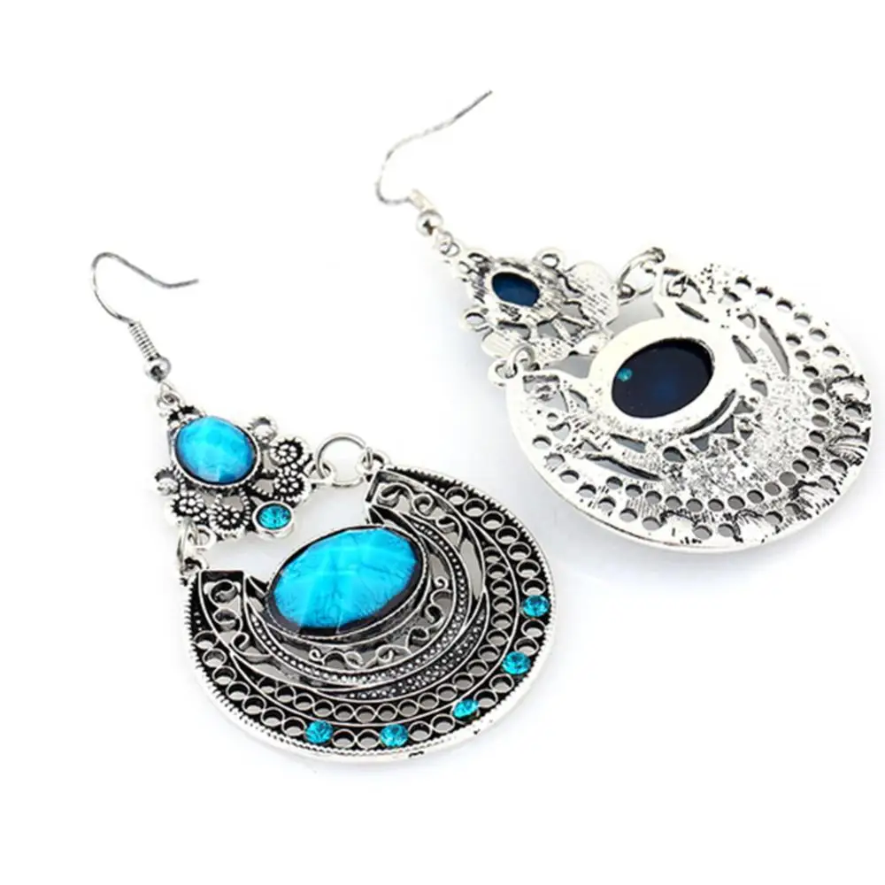 

Bohemia Lady Hollow Rhinestone Inlaid Dangle Hook Earrings Party Banquet Jewelry