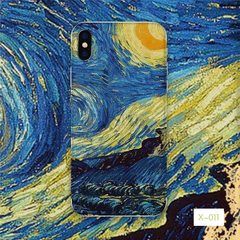 X-011 Наклейки для масляной живописи на телефон для iPhone 6 6s 7 8 7 Plus клейкие шкуры для iPhone X Xs Max Xr 5s SE граффити задняя крышка - Цвет: X-011