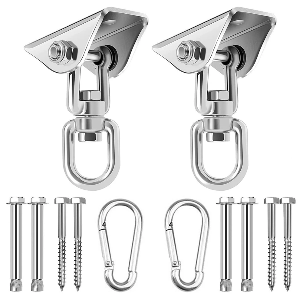 

Ceiling Wall Mount Hook Heavy Duty Swing Hooks Stainless Steel Chair Hanging With Bolts Carabiners For Hammock Ceiling Supplies