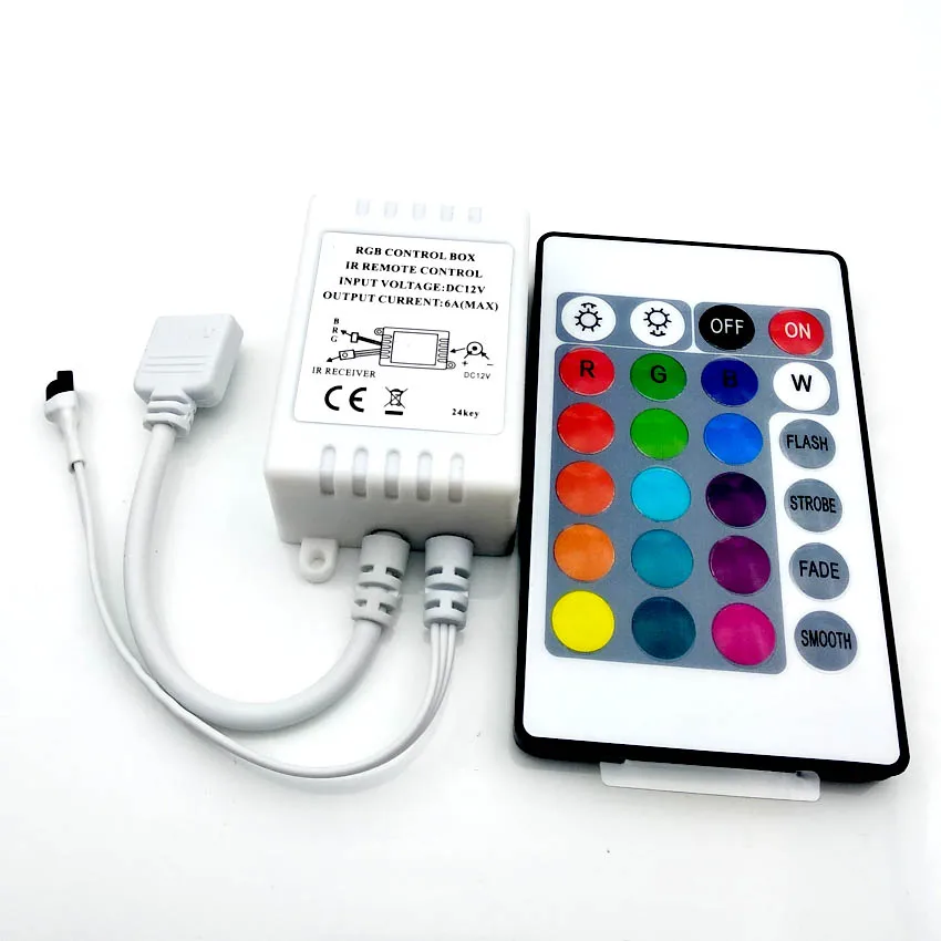 12 В 24Key светодиодный RGB IR RF инфракрасный беспроводной контроллер для 3528/2835/5050 светодиодный RGB 12 В 24 клавиши беспроводной контроллер без батареи