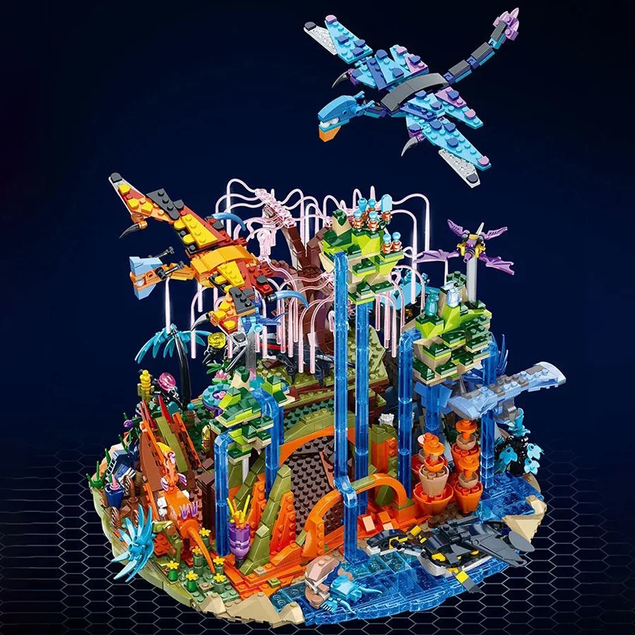 

MOC Avatared Movie Scene Model Building Blocks DIY The Illuminated World of Pandora Fictional Universe Bricks Toy for Kids Gifts