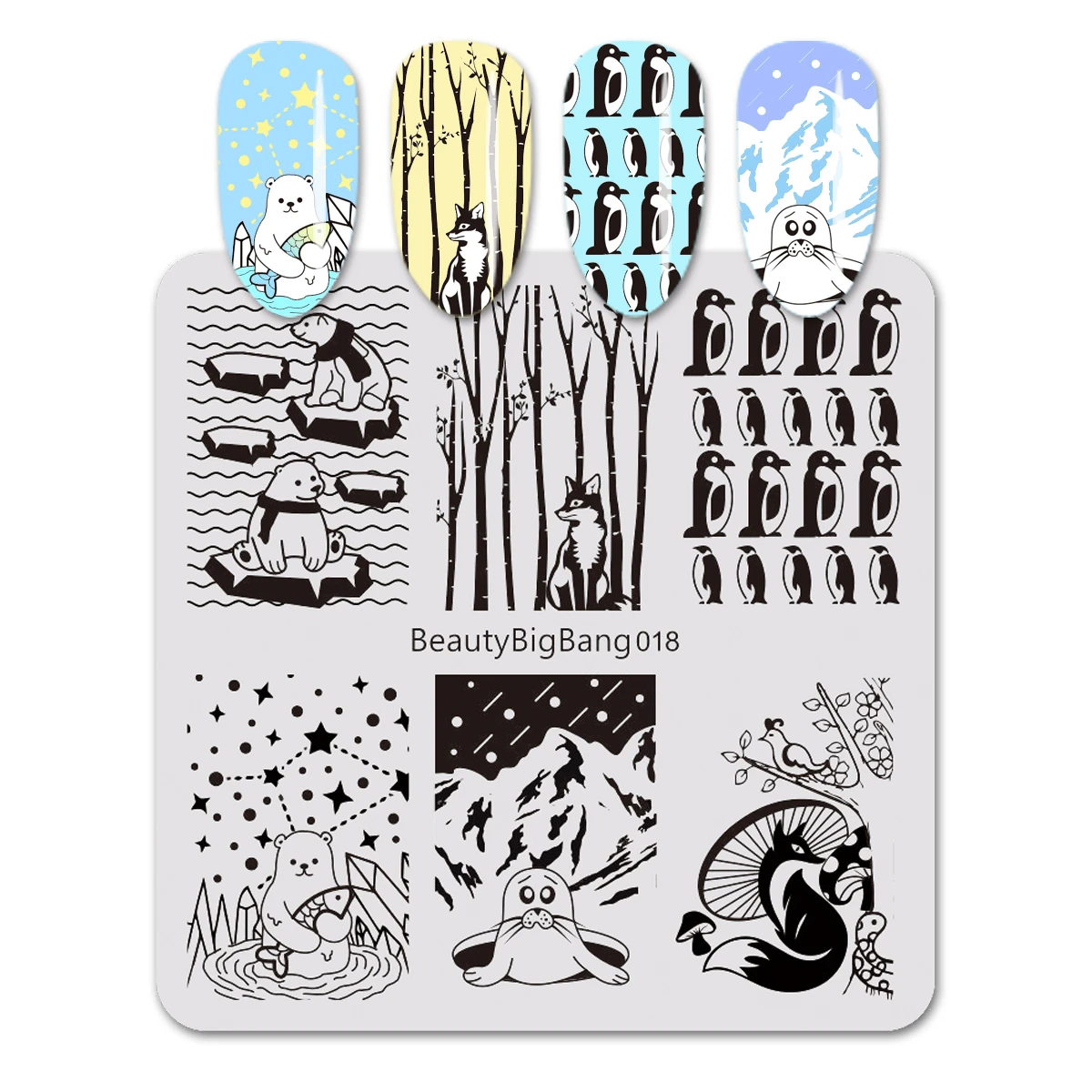 Формы для стемпинга ногтей Beautybigbang 6 см из нержавеющей стали|Шаблоны дизайна