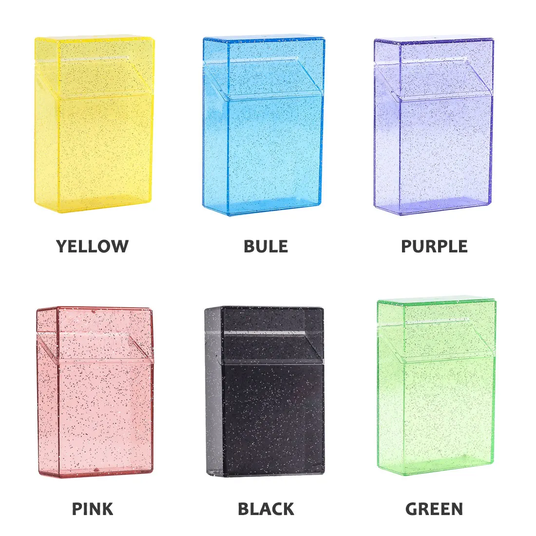 

Plastic Clear Cigarette Case (20 Capacity) Shining Cigarettes Box Portable Cigarette Holder Container for Smoker for Men Women