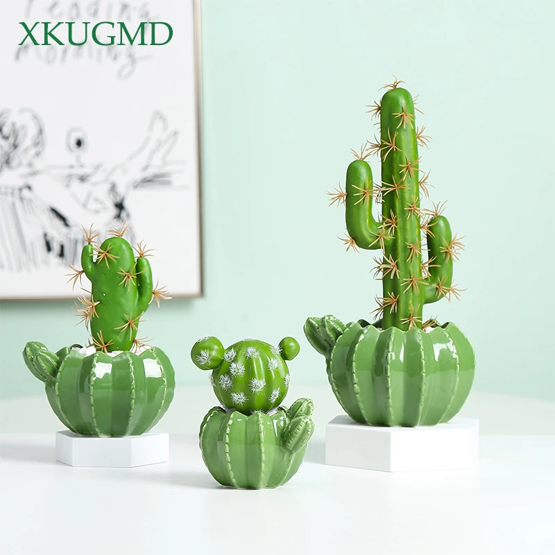 Горячий новый продукт кактус керамическая креативная скульптура ремесла