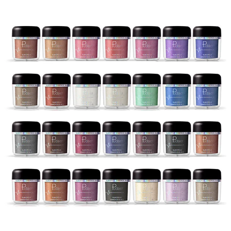 Блестящие тени для век порошок пигменты Тени легко носить Водонепроницаемая