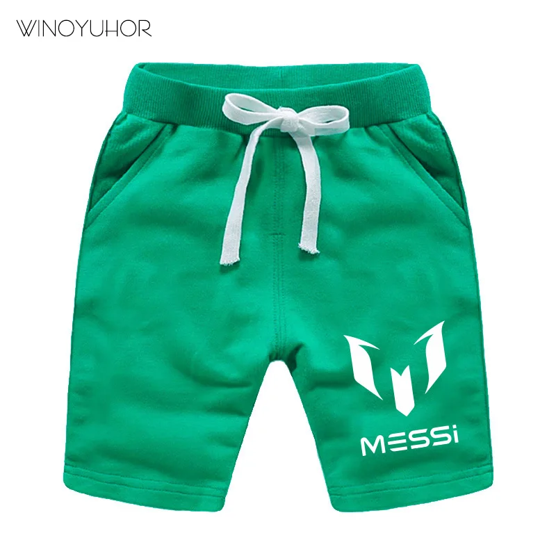 

2020 Boys Shorts Hot Sale Solid Colors Kids Girls Short Pants Messi Football Printed Pants Children Summer Loose Shorts