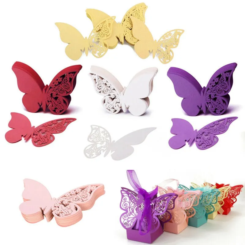 

Butterfly 50pcs Wedding Cards Elegant Design Table Party Decor Place Name
