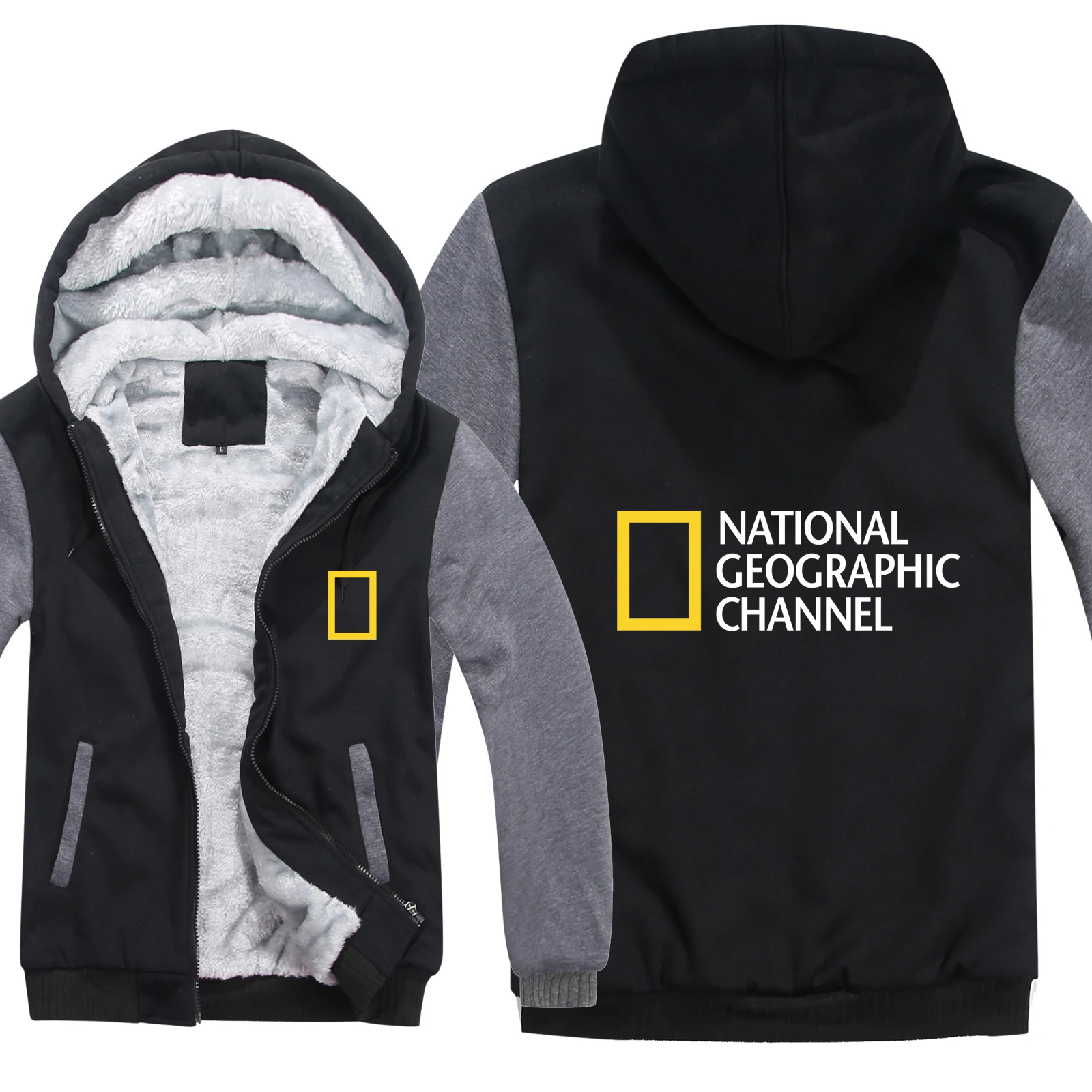 

2020 NEW Men Fashion for National Geographic Channel Hoodies Winter Wool Liner Jacket Sweatshirts Men Coat rwq6