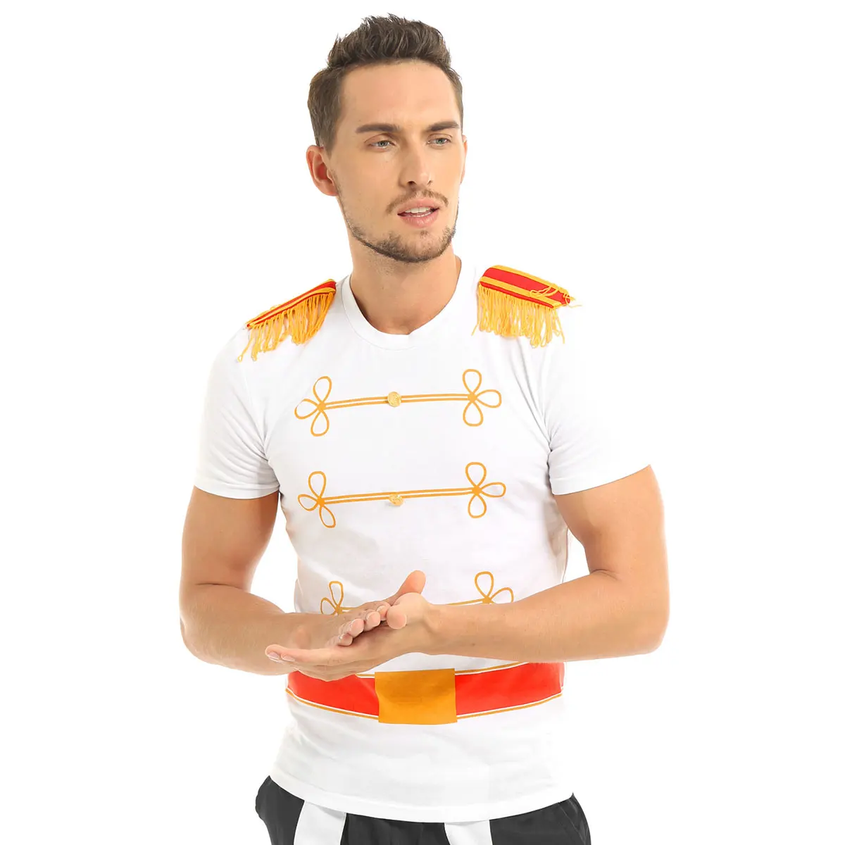 Мужской костюм Королевский Принц для косплея на Хэллоуин с круглым вырезом и