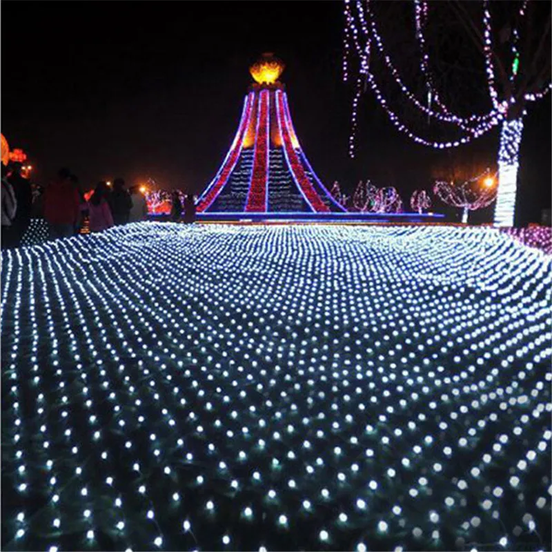 1.5mx1.5m Fairy String Lights 96 LEDs Net Mesh Christmas Wedding Party Light with 8 Function Controller | Лампы и освещение