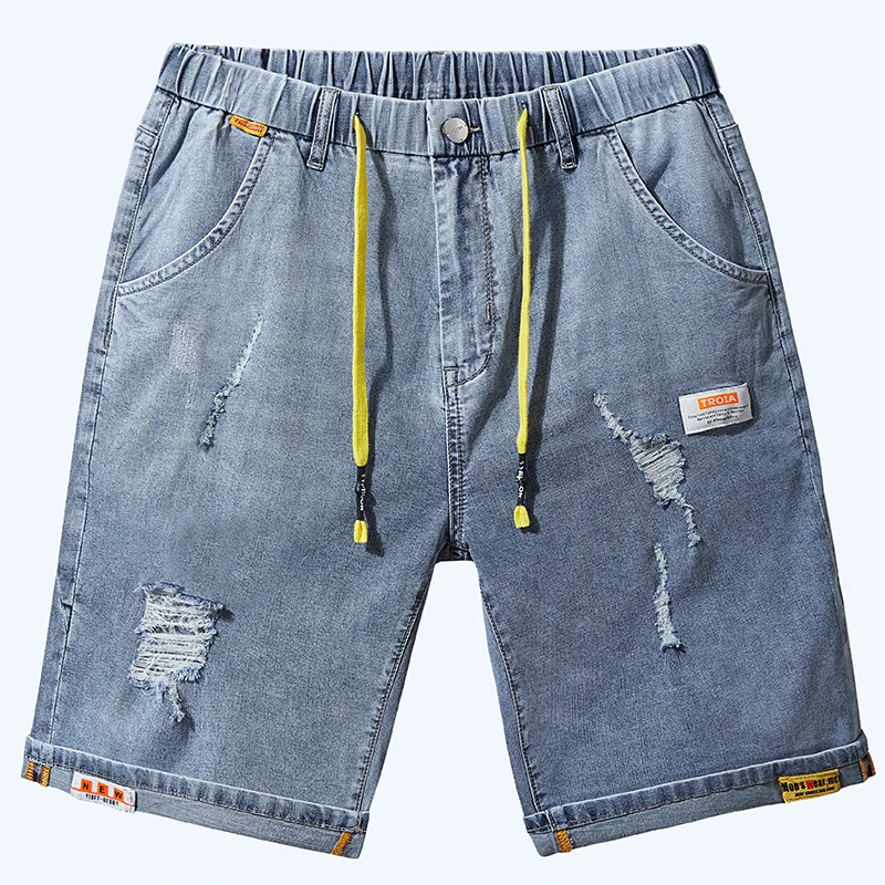 

48 Plus Size 2021 Summer High Quality Men's Baggy Cargo Shorts Male Casual Short Denim Pants Fashion Mens Short Jeans Trousers