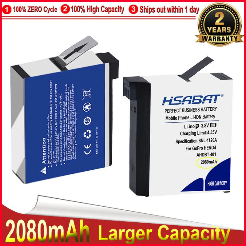 Аккумулятор HSABAT 0 цикл 2080 мАч для Go Pro AHDBT 401 AHDBT401 литий ионный аккумулятор цифровой