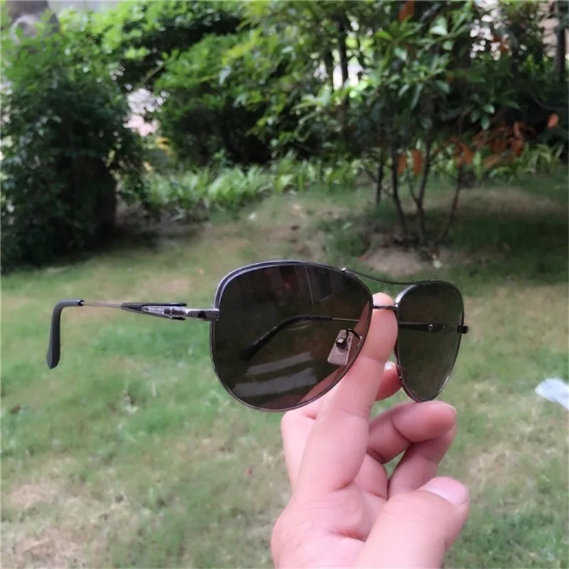 Мужское винтажное стекло Vazrobe коричневое от солнца с линзами из натурального