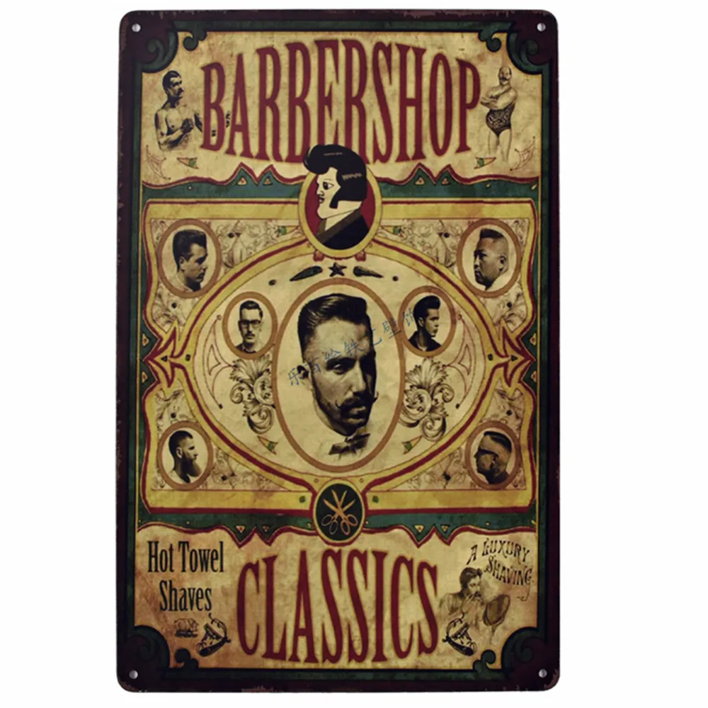 Винтажная Парикмахерская тату с рисунком плакаты Оловянная картина