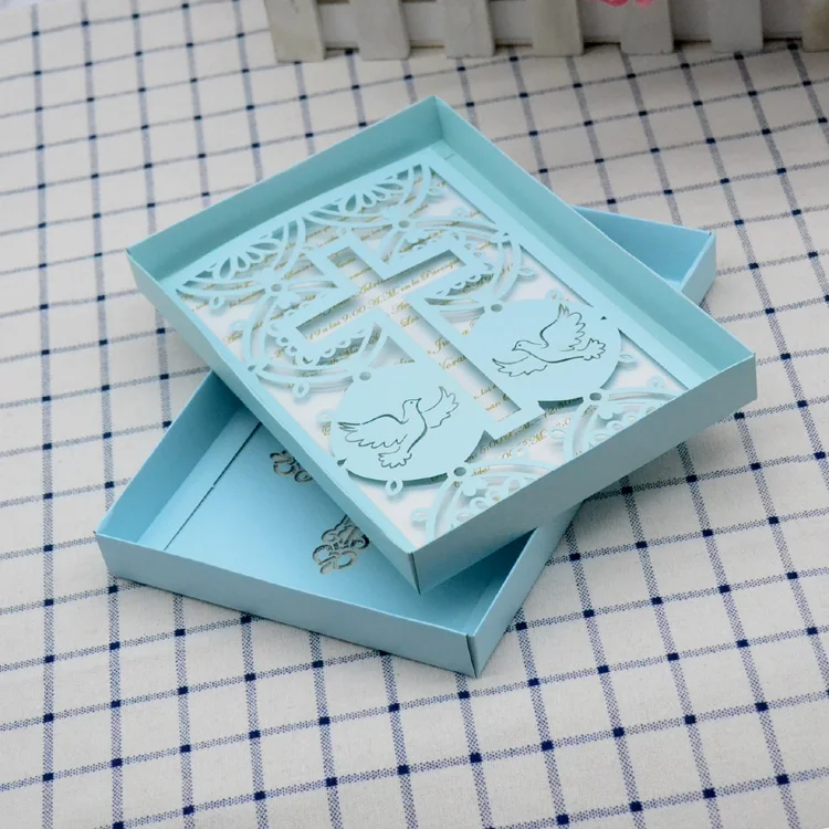 Поздравительные открытки на Первое Святое Причастие с лазерной резкой для