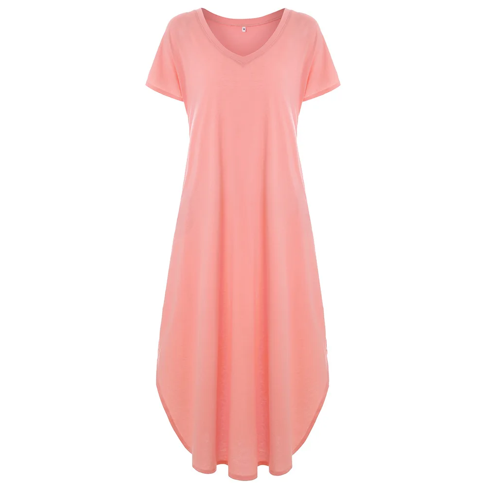 

Sexy Red Gray Pink Ladies Female Dresses Women Dress Womens Clothing New V-neck Solid