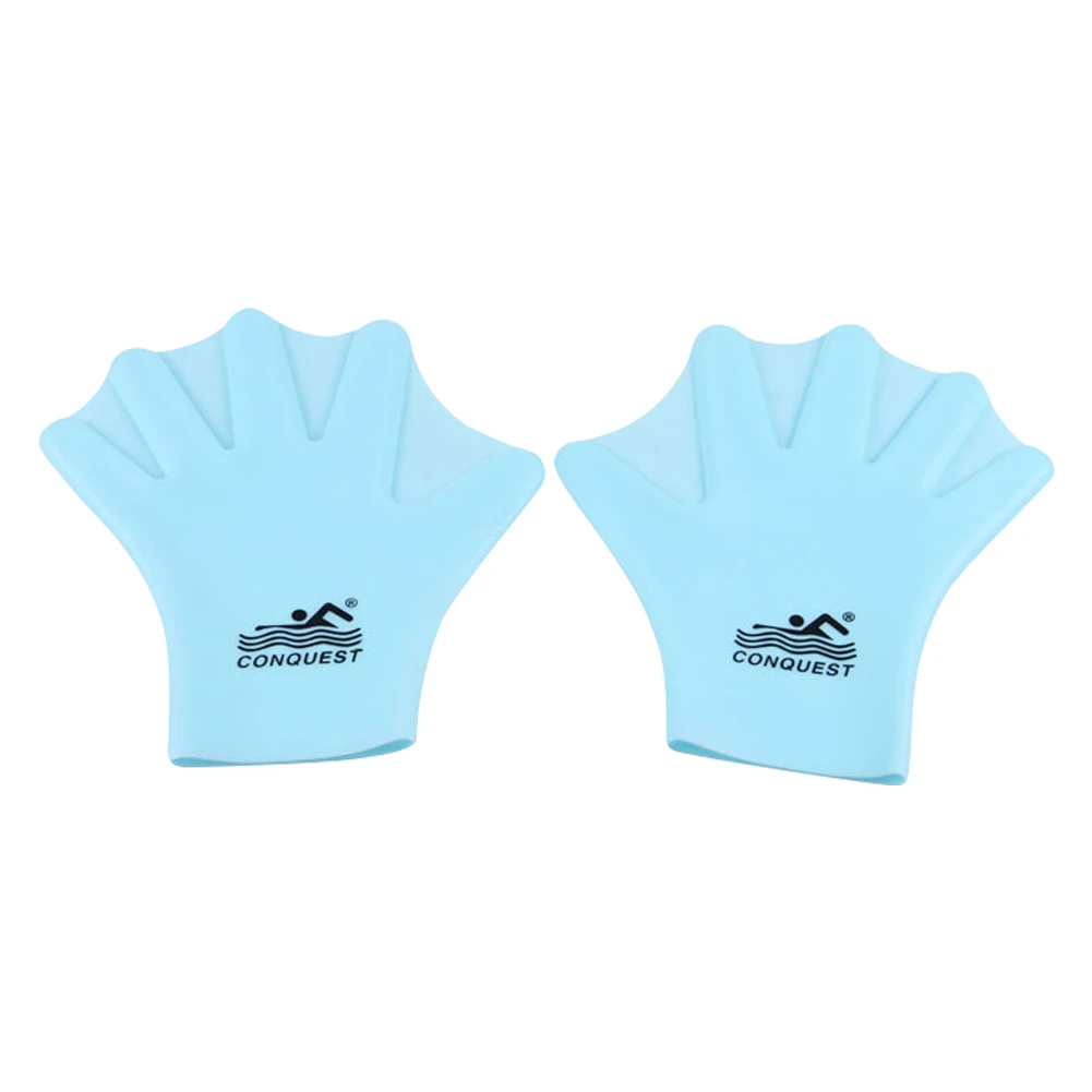 

1pair Full Finger Webbed Gloves Aqua Fit Portable Closed Diving Soft Outdoor Silicone Flippers Swimming Training Adults Kids