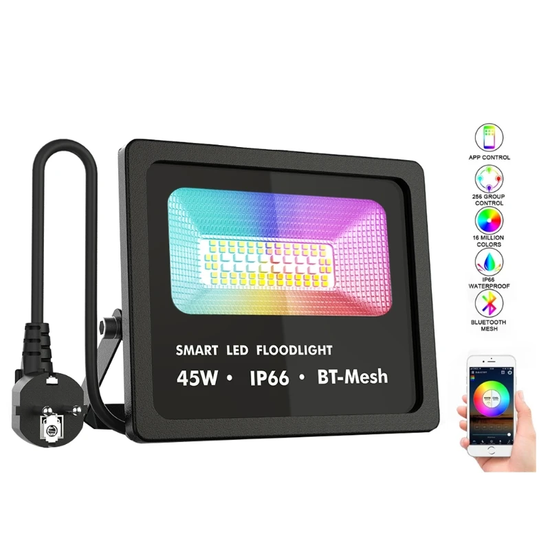 

45W RGB LED Flood Light Color Changing Lamps Dimmable Outdoor Lights IP66 Waterproof Washer Garden Landscape Stage Light
