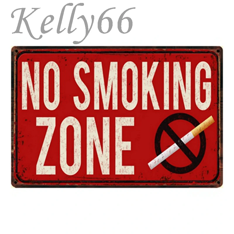 

[ Kelly66 ] No Smoking ZONE Tin Sign Poster Home Decor Store Wall Plaque Metal Painting Drop shipping 20*30 CM Size y-1245