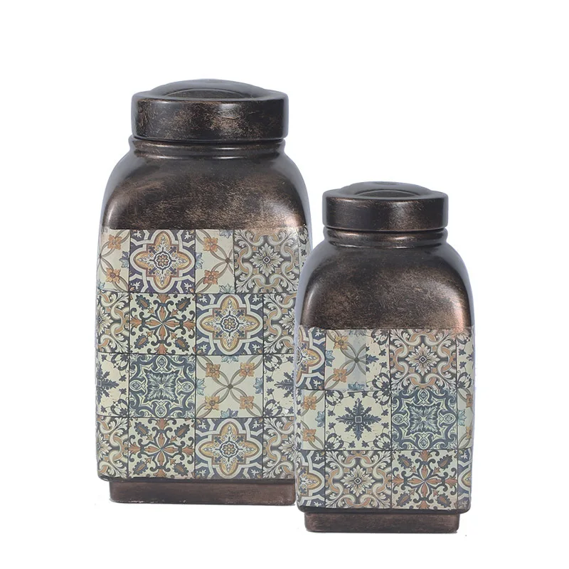 

Factory direct sales retro ceramic vase storage can Nordic living room porch decoration soft decoration decoration can