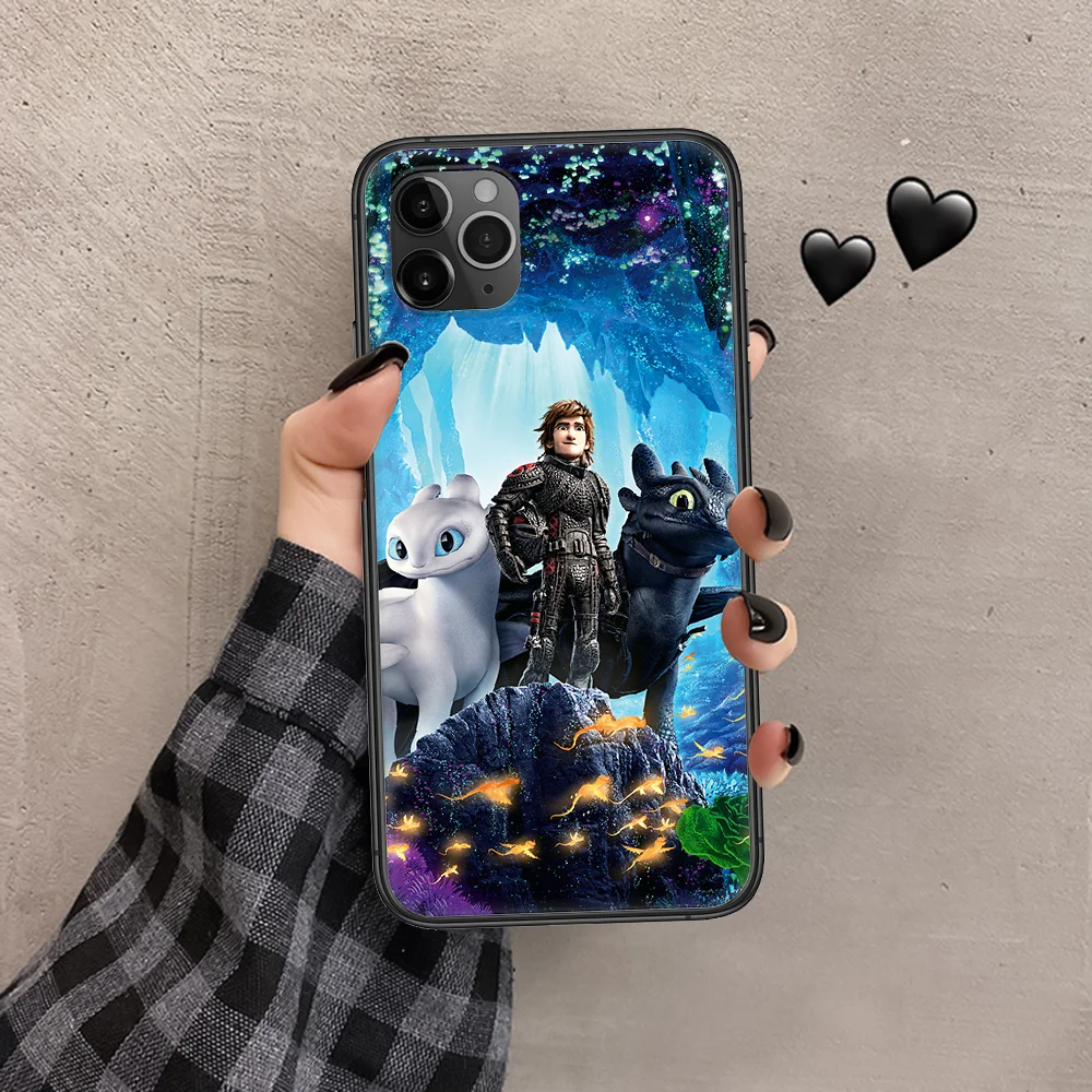 

How to Train Cartoon Your Dragon Phone Case Cover Hull For iphone 5 5s se 2 6 6s 7 8 12 mini plus X XS XR 11 PRO MAX black tpu