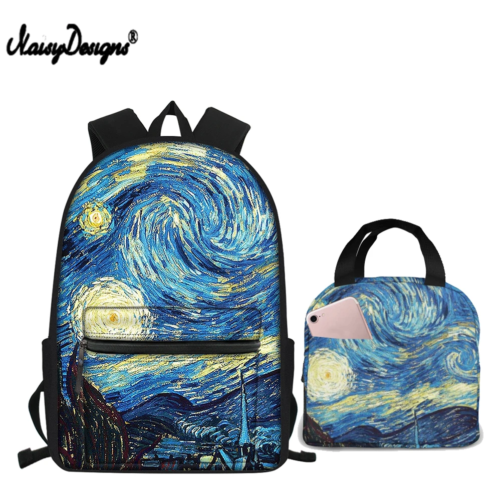 NOISYDESIGNS-Conjunto de mochilas escolares con estampado de cielo estrellado para estudiantes, adolescentes,...