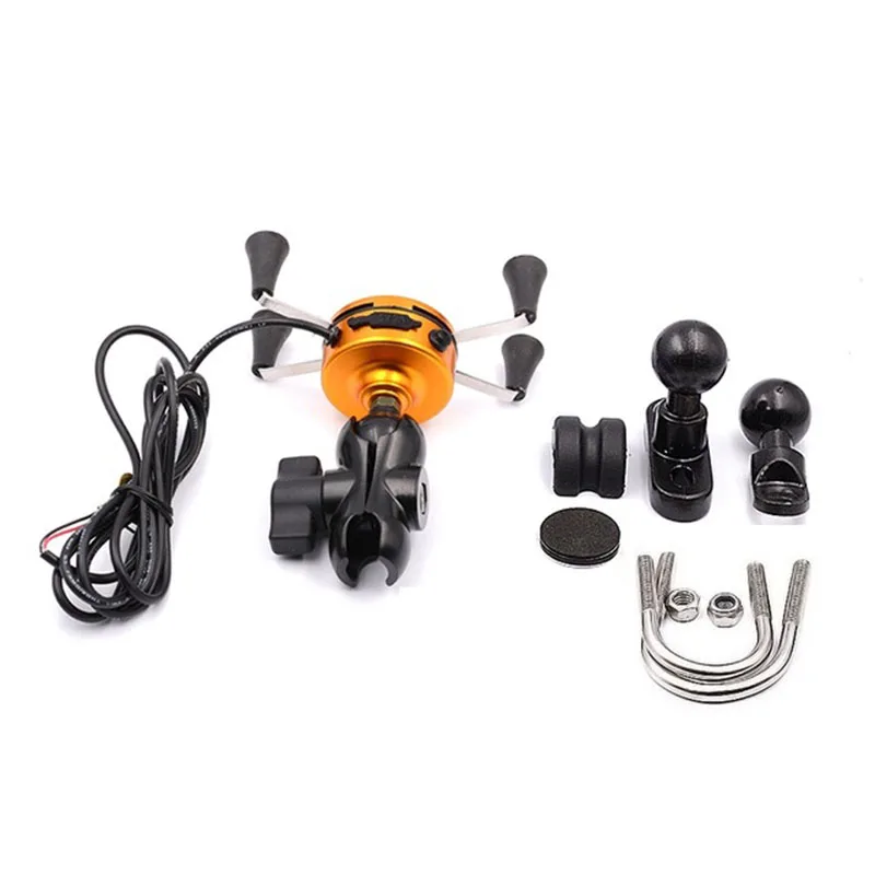 arvin motorcycle usb charging phone holder universal rotating moto mobile phone stand gps bracket mount for iphone xr 4 7 6 inch free global shipping