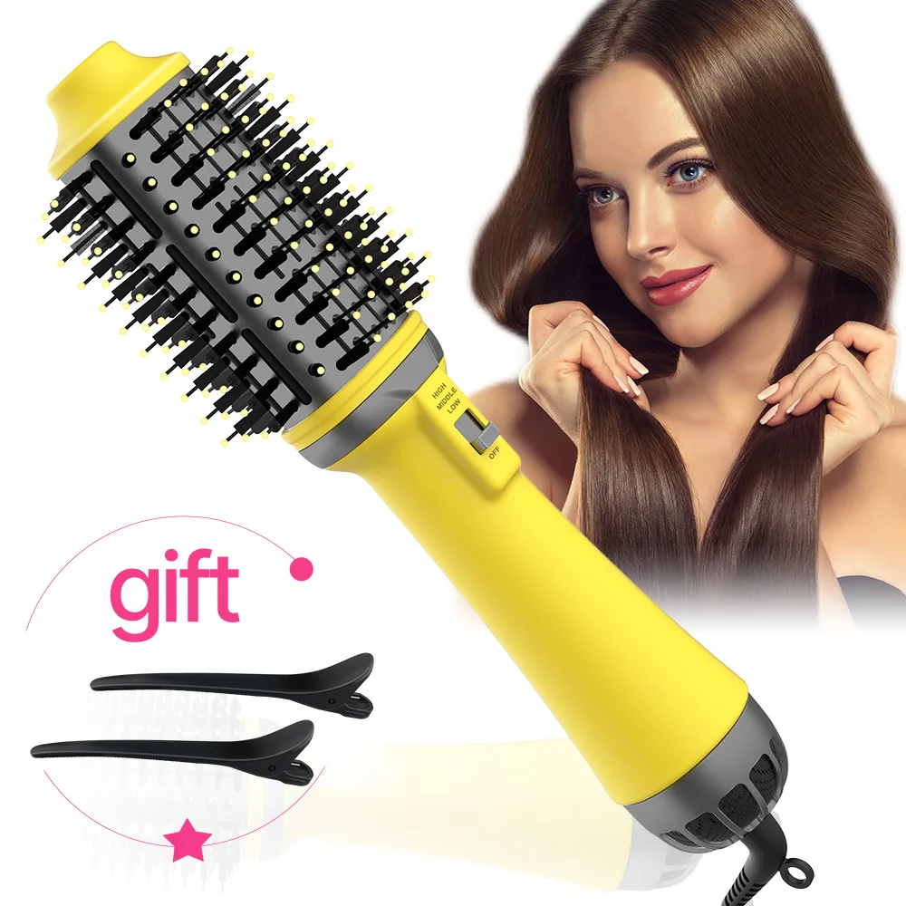 

2 IN 1 One Step Hair Dryer Hot Air Brush Hair Straightener Curler Comb Electric Blow Dryer brush hair styling tools