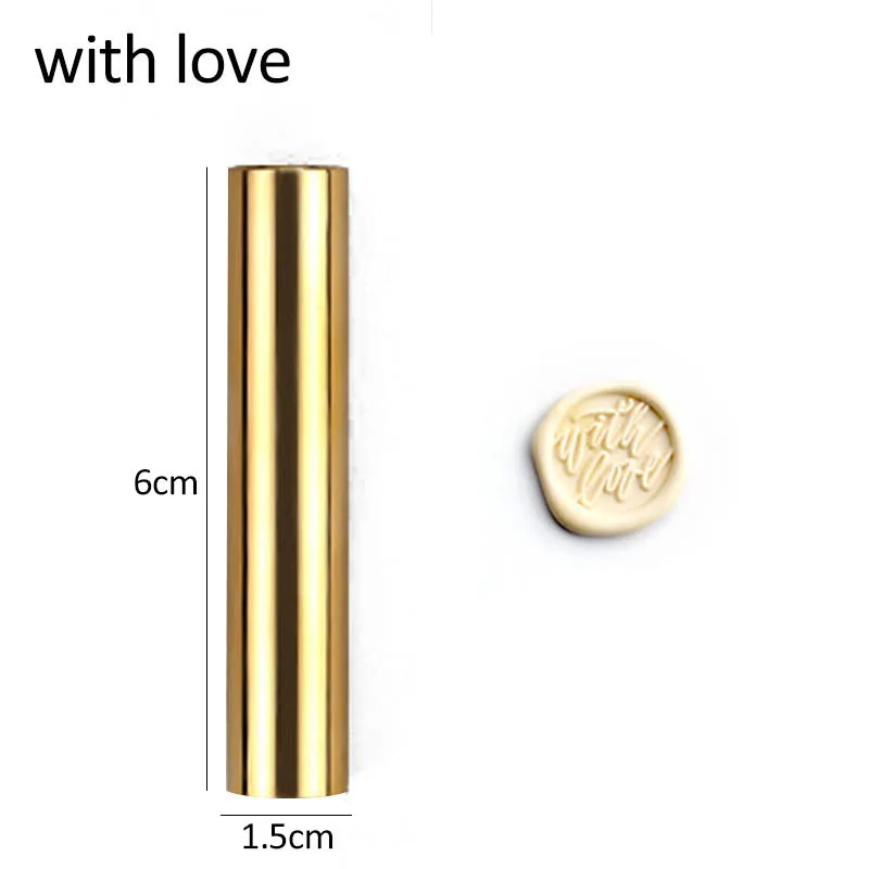 

1Pcs cylindrical sealing wax brass vintage envelope seal stamp card decoration