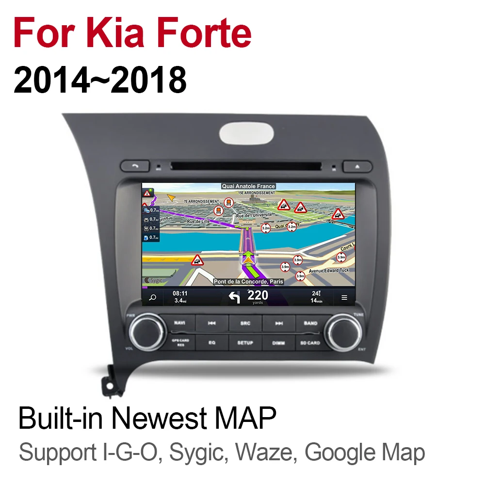 2 Din Автомобильный мультимедийный плеер Android 9 авто радио для Kia Forte 2014 ~ 2018 DVD GPS 8