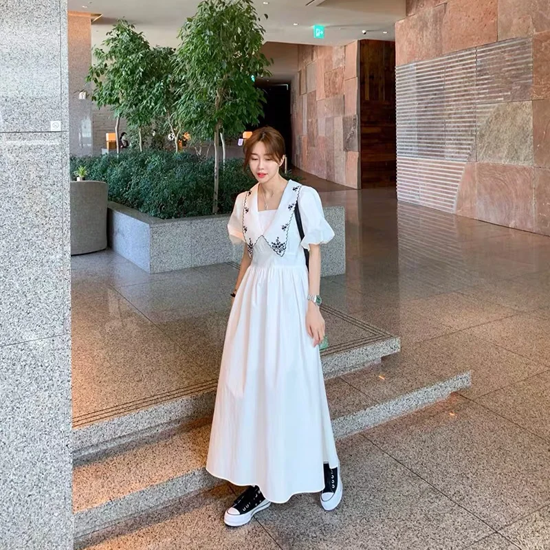 

2021 Plus Size Summer Shirt Dress Evening Female Vintage Dress Party Oversize Short Sleeve Beach Women Dresses Robe Vestido Prom