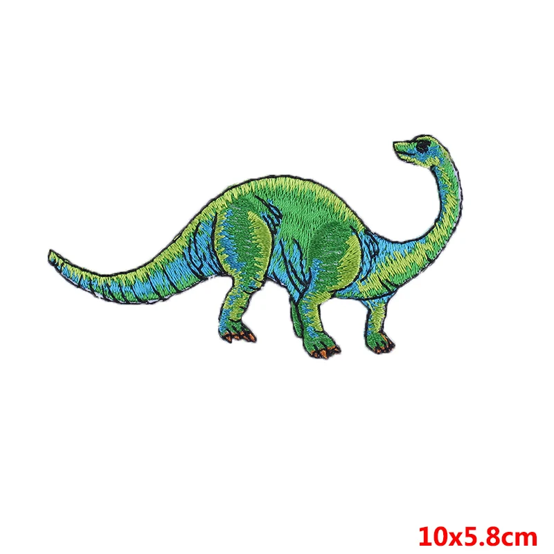 Pulaqi Cartoon Dinosaur Patch Stripe Iron On Patches for Clothes Lovely Bird Embroidered Clothing Stickers Applique | Дом и сад