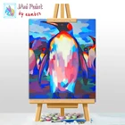 Набор для рисования по номерам на холсте Пингвин, с рамкой