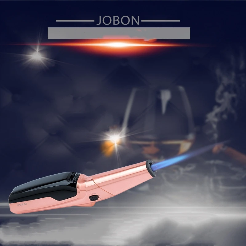 jobon outdoor pen spray gun jet torch lighter turbo gas kitchen bbq metal windproof butane cigar pipe lighter gadgets for men free global shipping