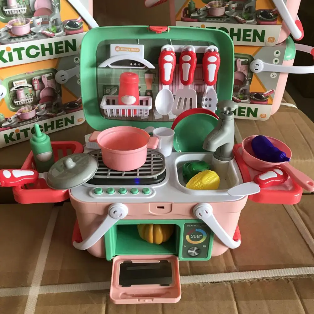 

Children Simulation Food Cooking Color Changing Barbecue Kitchen Play House Toy