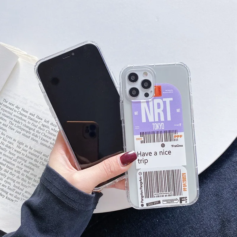 

Personality Air Tickets Boy Soft Case For Iphone 11 12 Pro Max Mini 7 6 6s 8 Plus Xr X Xs Max Se 2 Silicone Phone Cover Fundas