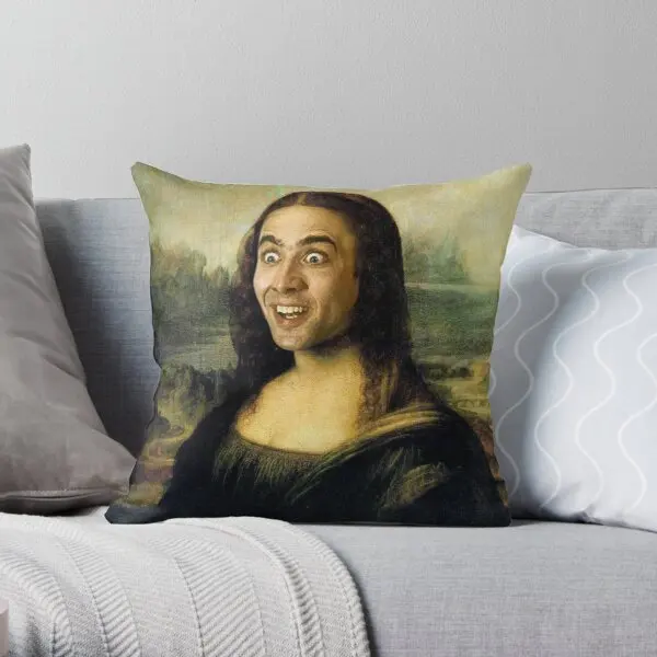 

Nicolas CageMona Lisa Soft Decorative Throw Pillow Cover for Home Pillows NOT Included