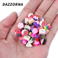 50100pcs mixed color ice cream animal style polymer clay spacer beads diy necklace bracelet earring jewelry accesories