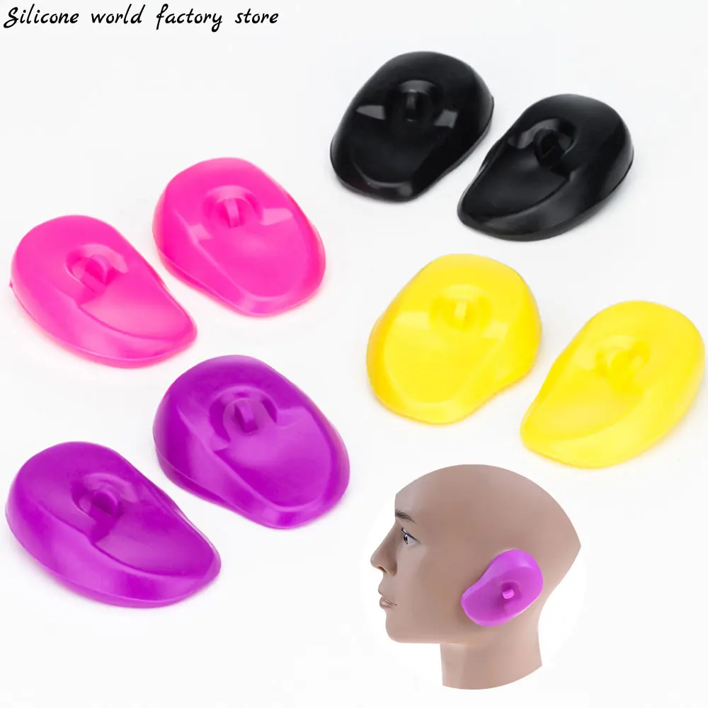 

Silicone world 1 Pair Silicone Ear Cover Practical Travel Hair Color Showers Water Shampoo Ear Protector Cover For Ear Care
