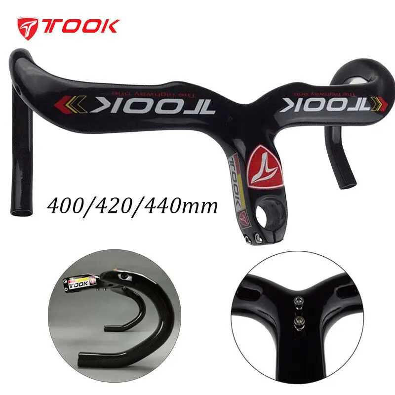 УГЛЕРОДНЫЙ руль для шоссейного велосипеда интегрированный дроп бар 400/420/440 мм