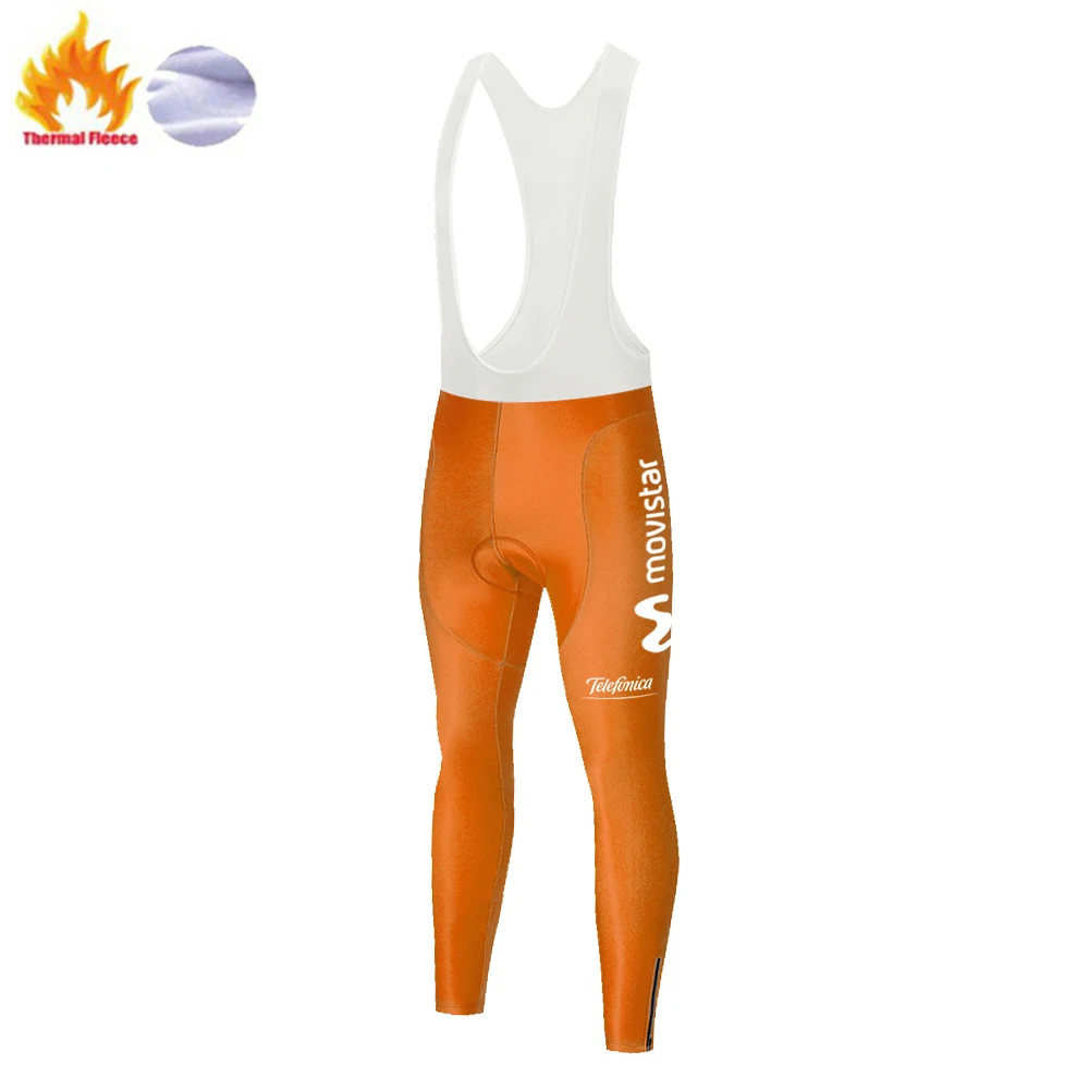 2020 movistar велосипедные штаны Зимние Термальность флис велосипедная форма для