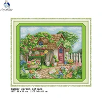summer garden cottage counted cross stitch kits diy scenery pattern sewing kit 14ct 11ct embroidery set home decoration painting