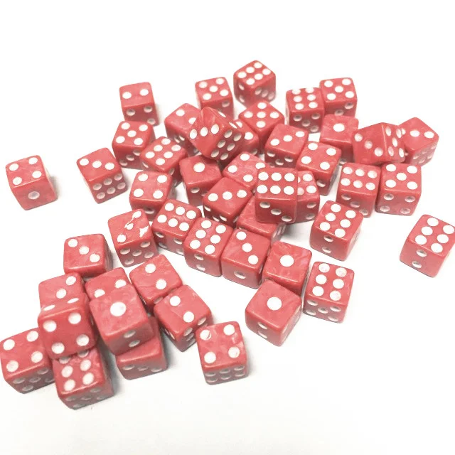 

100 Pcs/lot black/Yellow/White/Green/Red Square Point Dice Puzzle Game Send Children 6 Sided Dice DIY Game Accessory 8mm