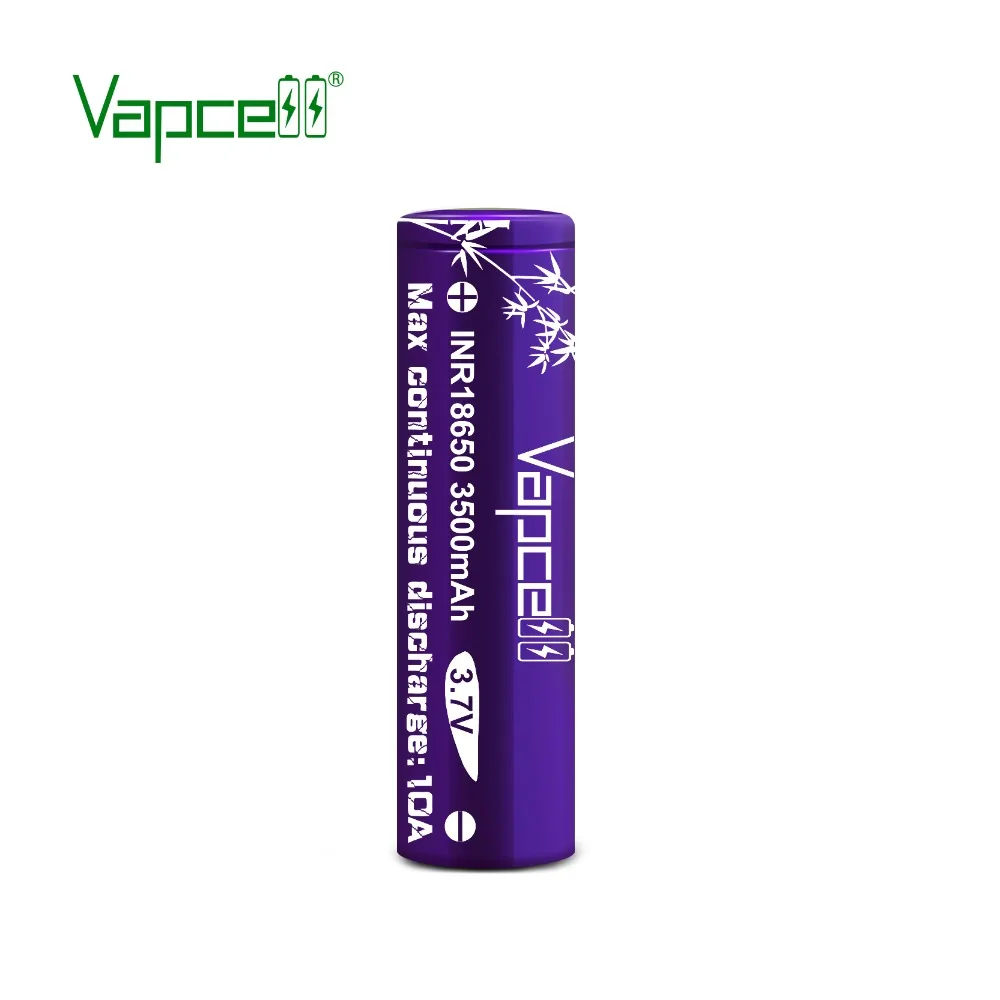 Купон на 1 доллар, высокое качество, Vapcell 18650, 3500 мА/ч, 10А, плоская/верхняя кнопка, перезаряжаемая батарея для фонарика