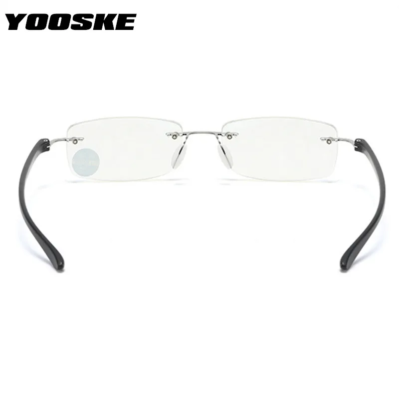 

YOOSKE Prescription Reading Glasses Women Men Rimless Anti Blue Light Ultralight Hyperopia Eyeglasses Diopter Presbyopic +1.5